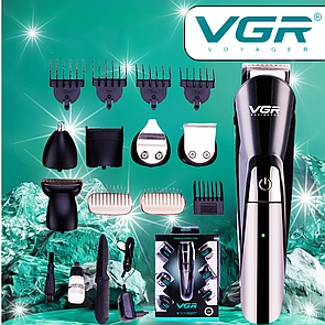 Професійний набір для стрижки VGR V-012 універсальний триммер 6 в 1 13 насадок USB зарядка