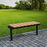 Лавка на кладовище без спинки 1 м (сталь/натуральне дерево), фото 2