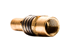 Розпилювач газу латунний для зварювальних пальників MIG/MAG VITA (ES-0017) М8×1 різьба внутрішня права з пружиною, довга юбка