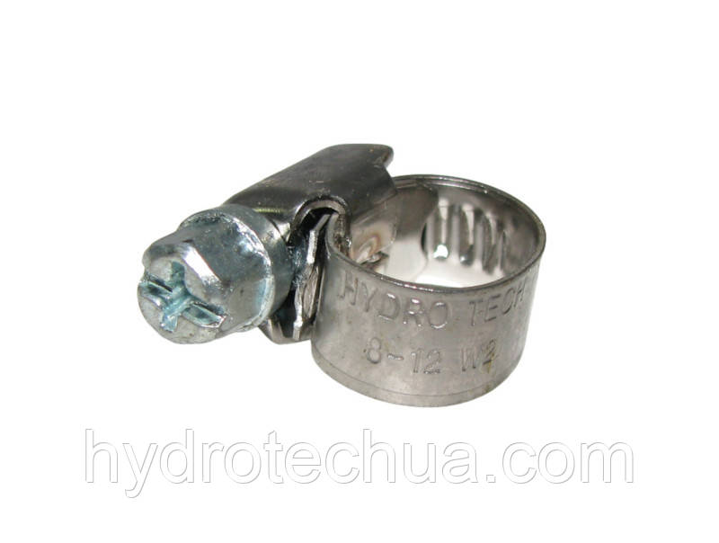 Хомут 8-12 W2 черв'ячний нержавіючий HYDRO TECH