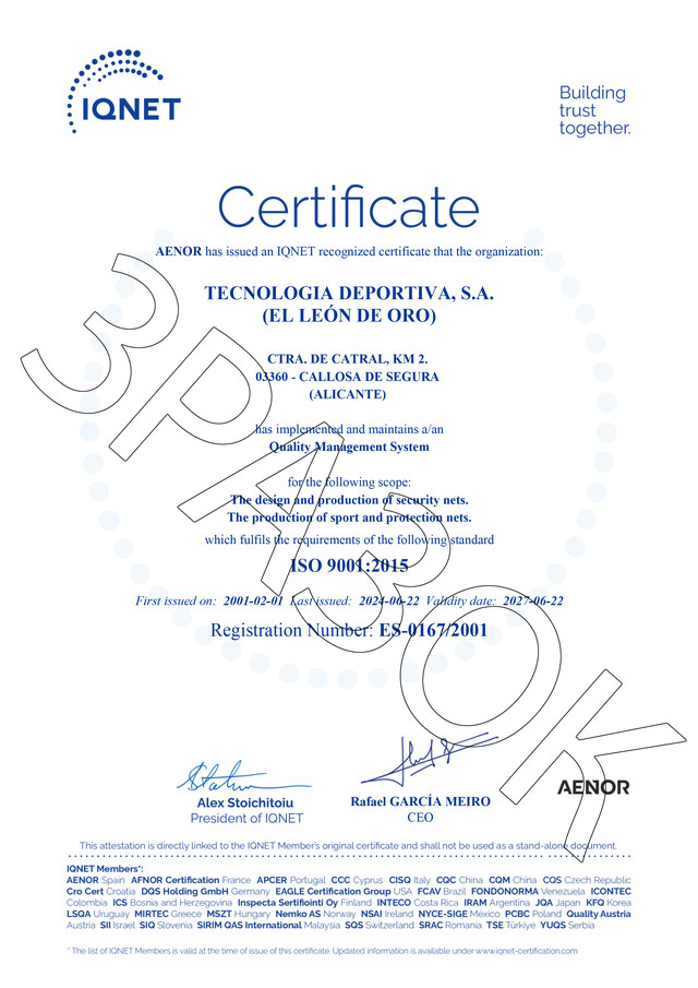 Сертифікат El leon De oro