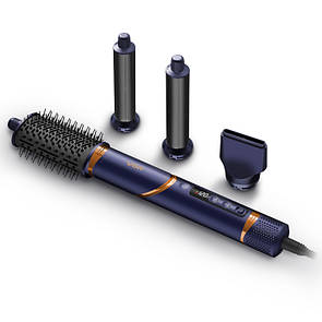 Фен-стайлер VGR 4 в 1 V-474 DARK BLUE, Professional, 4 насадки, 1400 Вт