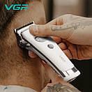 Акумуляторна машинка для стриження (clipper) VGR V-880C WHITE, EXTERNAL ROTOR MOTOR, MIM BLADE, 11 насадок,, фото 4