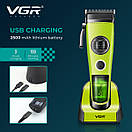 Акумуляторна машинка для стриження (clipper) VGR V-880C WHITE, EXTERNAL ROTOR MOTOR, MIM BLADE, 11 насадок,, фото 9