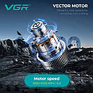 Акумуляторна машинка для стриження (clipper) VGR V-668, VECTOR MOTOR 8000-11000 RPM, 6 насадок, LED display, фото 4