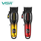 Акумуляторна машинка для стриження (clipper) VGR V-026 GOLD, 6 насадок, 9000 RPM, LED display, фото 5
