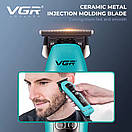 Тример VGR V-299 BLUE, 4 насадки, 9000RPM, 2000 mAh, 5 рівнів швидкості, LED display, фото 3