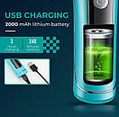 Тример VGR V-299 BLUE, 4 насадки, 9000RPM, 2000 mAh, 5 рівнів швидкості, LED display, фото 4