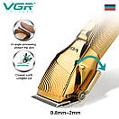 Акумуляторна машинка для стриження (clipper) VGR V-280 GOLD, 6 насадок, LED display, фото 4