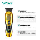 Тример VGR V-227 GOLD, 3 насадки, LED display, фото 3