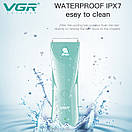 Дитяча машинка для стриження VGR V-150 BLUE, 3 безпечні насадки, безшумна, IPX7, фото 2