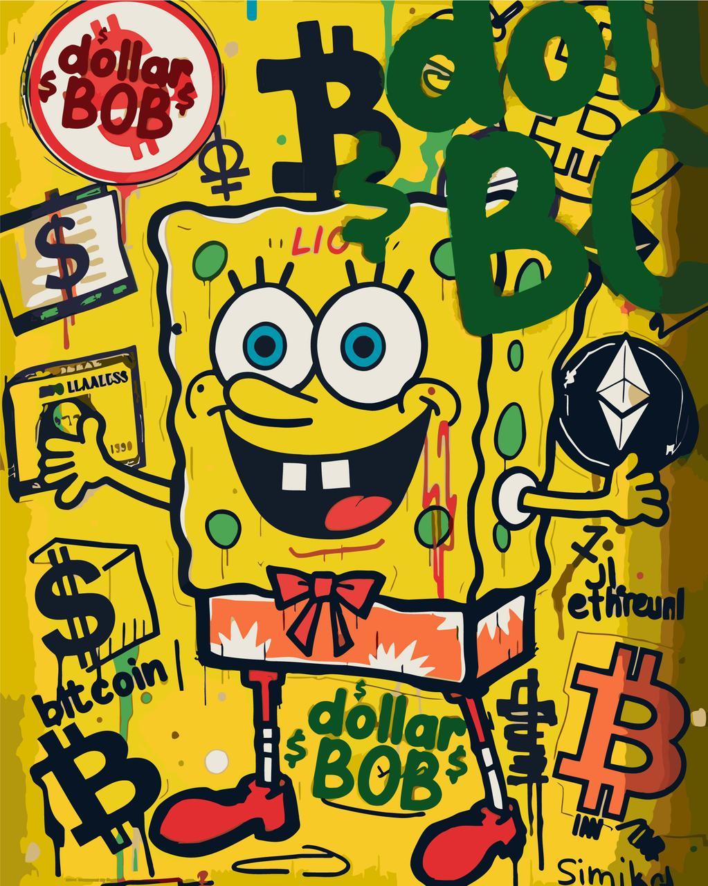 Картина за номерами Спанчбоб арт Губка боб 40х50 см Origami (LW3525), фото 1