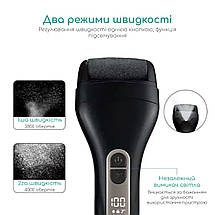 Роликова пемза для п'ят портативна потужна пилка для ніг пемзи для педикюру від мозолів Swan Beauty чорна, фото 3