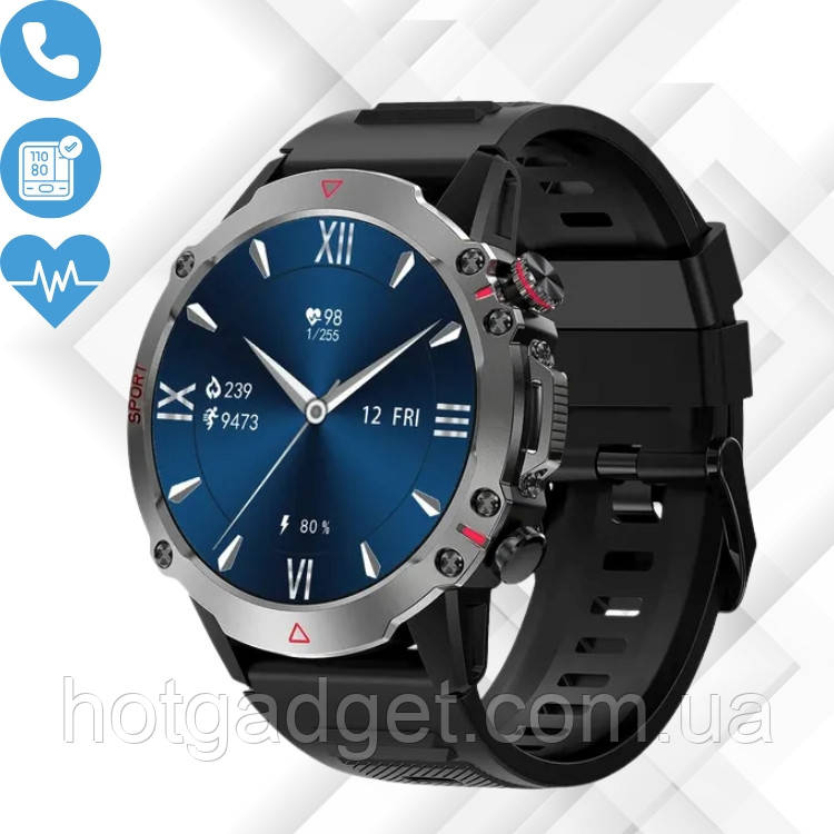 Смарт-годинник Lige S611 з тонометром, пульсоксиметром, дзвінки, фото 1