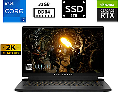 Ноутбук Dell Alienware m15 R6/15.6” IPS 2560x1440 240Hz/Core i7-11800H/32GB DDR4/SSD 1TB/NVIDIA GeForce RTX 3060 6GB Камера Б/В