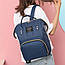 Сумка органайзер для мами та малюка синій багатофункціональний рюкзак mommy bag портфель для мам на коляску, фото 2