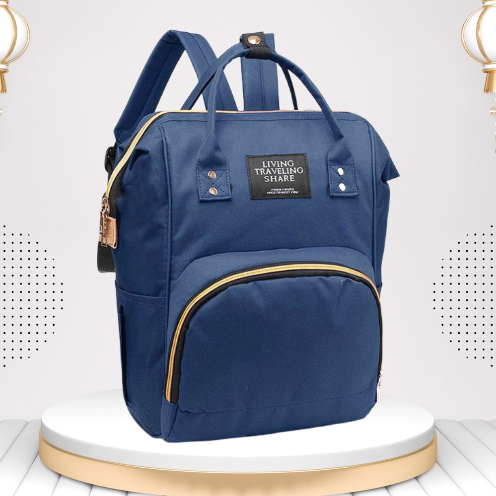 Сумка органайзер для мами та малюка синій багатофункціональний рюкзак mommy bag портфель для мам на коляску, фото 1