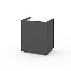 Приліжкова тумба Metkas Home B028U, 450×350×530 мм, ЛДСП, Антрацит-Білий сніг (MB028UAW)