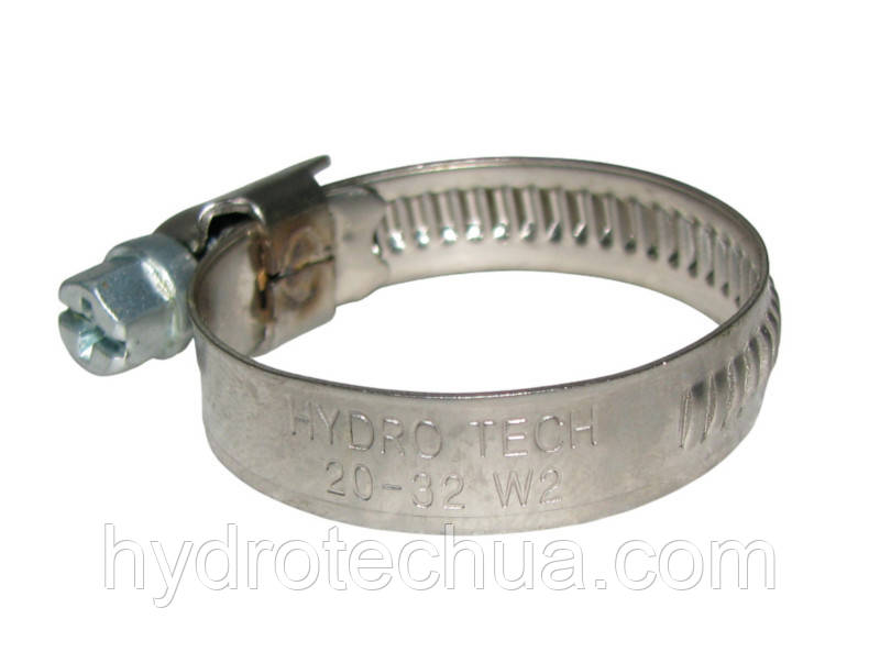 Хомут 20-32 W2 черв'ячний нержавіючий HYDRO TECH