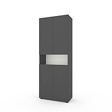 Пенал Metkas Home B002, 800×350×2130 мм, ЛДСП Антрацит-Білий сніг (MB002AW)