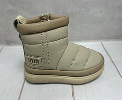 Зимові дитячі Ugg Bessky уггі екошкіра   бежеві 23-28