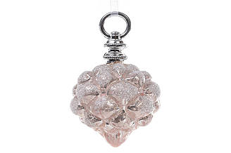 Ялинкова куля скляна 12см рожевий антік