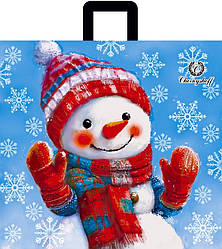 Пакет із петльовою ручкою 340*360 мм Сніговик 25 шт.