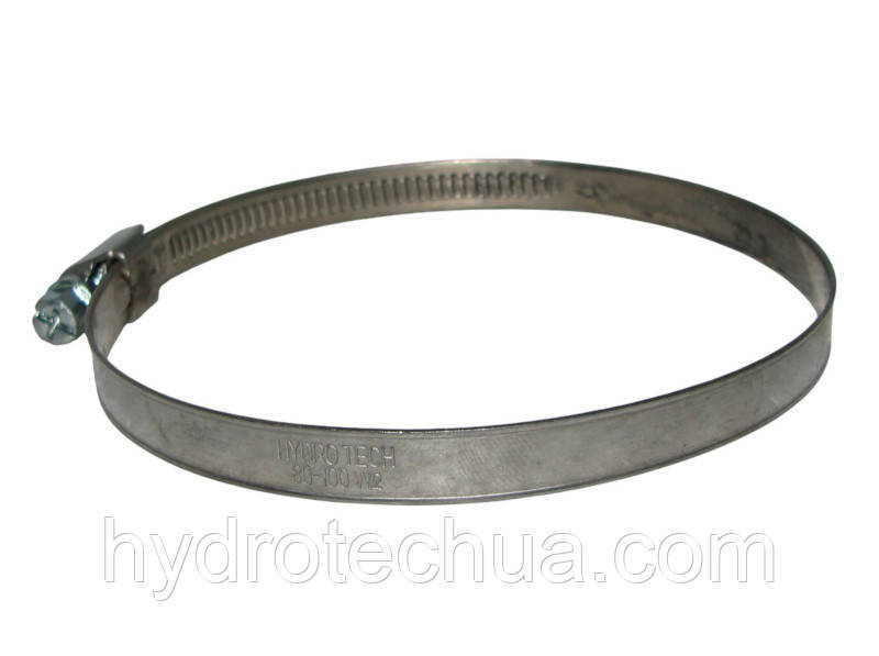 Хомут 80-100 W2 черв'ячний нержавіючий HYDRO TECH