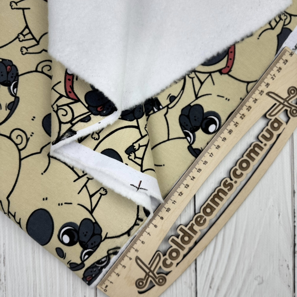 Тринитка з начосом "ПЕСИКИ" (ротація) щільність 340/м., ширина 180 см ВІДРІЗ 1.25 см — незначна вага.