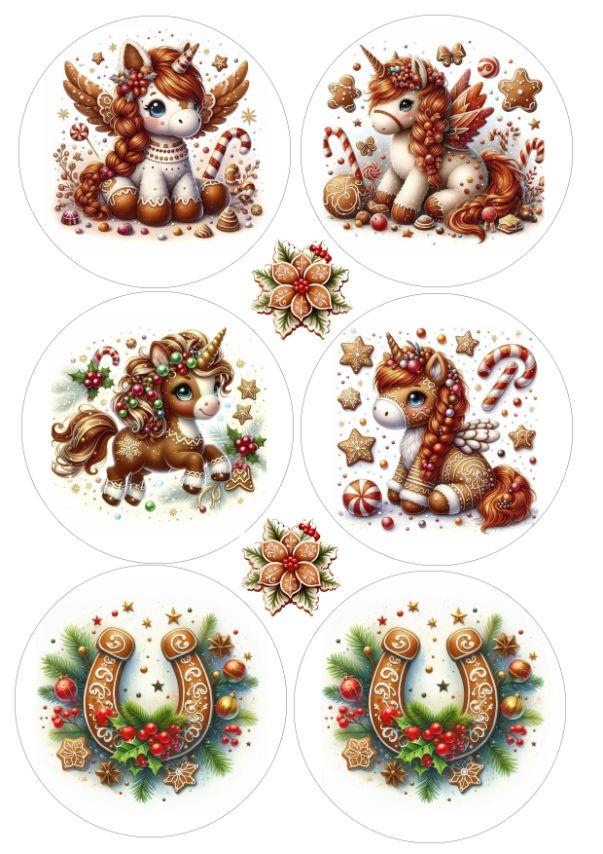 Вафельна картинка  "Новий рік - 2026" /ВК-0009/  - А4 - новорічний торт, фото 1