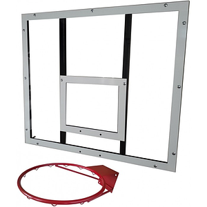 Щит баскетбольний з оргскла БаскетСпорт (85х95 см) з кільцем d=45