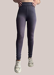 Батальні жіночі лосіни НА ВЕЛЮРІ модель 084 графіт БАТАЛ