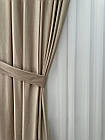 Оксамитові(велюрові) однотонні штори турецької якості. Колір: бежевий, фото 4