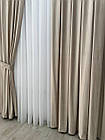 Оксамитові(велюрові) однотонні штори турецької якості. Колір: бежевий, фото 3