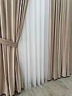 Оксамитові(велюрові) однотонні штори турецької якості. Колір: бежевий, фото 2