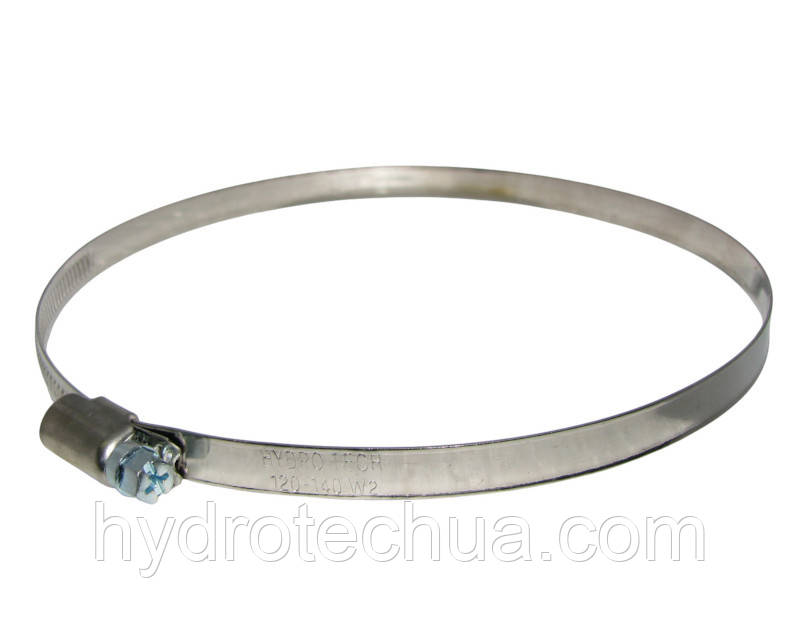 Хомут 120-140 W2 черв'ячний нержавіючий HYDRO TECH