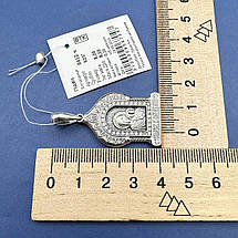 Срібний кулон Свята Богородиця підвіс на шию срібло чорнене 925 проби, фото 4