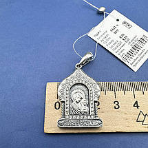 Срібний кулон Свята Богородиця підвіс на шию срібло чорнене 925 проби, фото 5