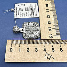 Масивний срібний підвіс 10,5 г Святий Миколай Чудотворець срібло чорнене 925 проба, фото 5