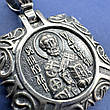 Масивний срібний підвіс 10,5 г Святий Миколай Чудотворець срібло чорнене 925 проба, фото 7