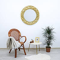 Настінне дзеркало кругле зі скла та металу 79 см