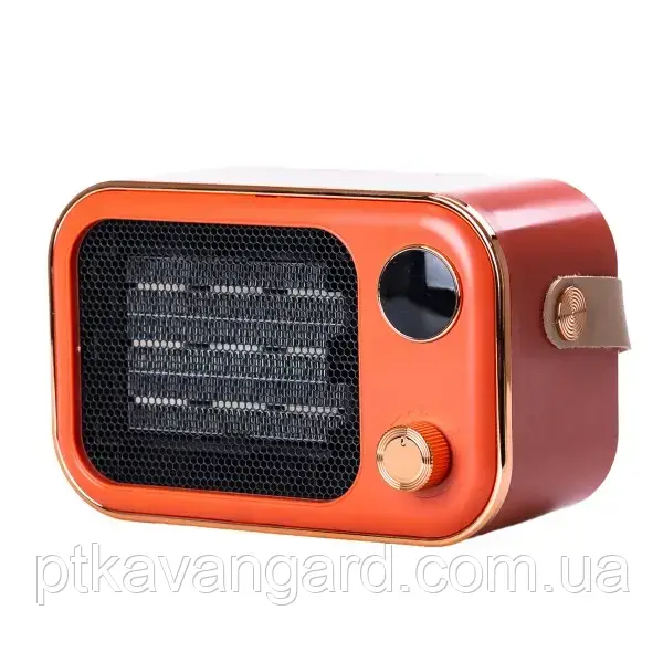 Тепловентилятор портативний 1200 Вт з керамічним нагрівальним елементом, помаранчевий, фото 1