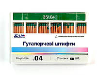 Штифты гуттаперчивые SANI 35/04, 60шт