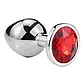 Анальна пробка металева розмір M червоний, фото 2