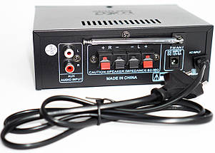 Підсилювач звуку UKC А5 2CH 2x50Вт USB+SD+FM+AUX+пульт – компактний двоканальний підсилювач для дому та авто, фото 4