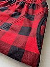 Піжамні домашні штани жіночі МІКРОБАЙКА червоно-чорна клітинка 3XL-5XL ТУРЦІЯ 565, фото 4