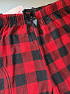 Піжамні домашні штани жіночі МІКРОБАЙКА червоно-чорна клітинка 3XL-5XL ТУРЦІЯ 565, фото 3
