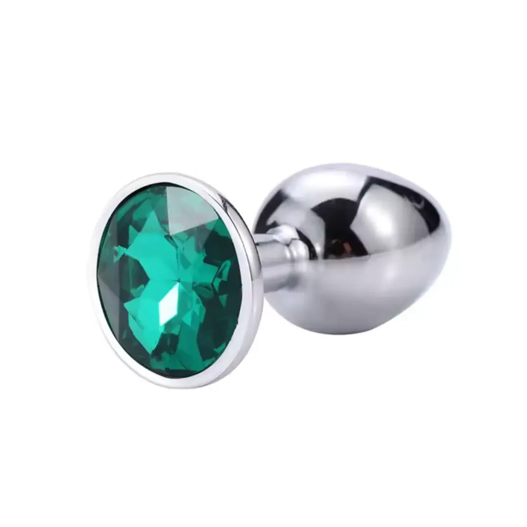 Анальна пробка металева розмір S зелений, фото 1