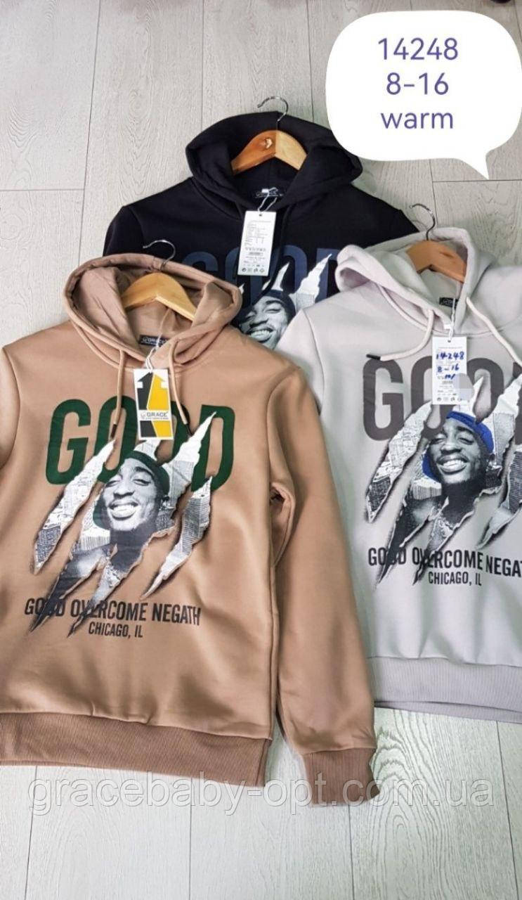 Толстовка утеплена для хлопчиків оптом, Grace, 8-16 рр., № В14248, фото 1