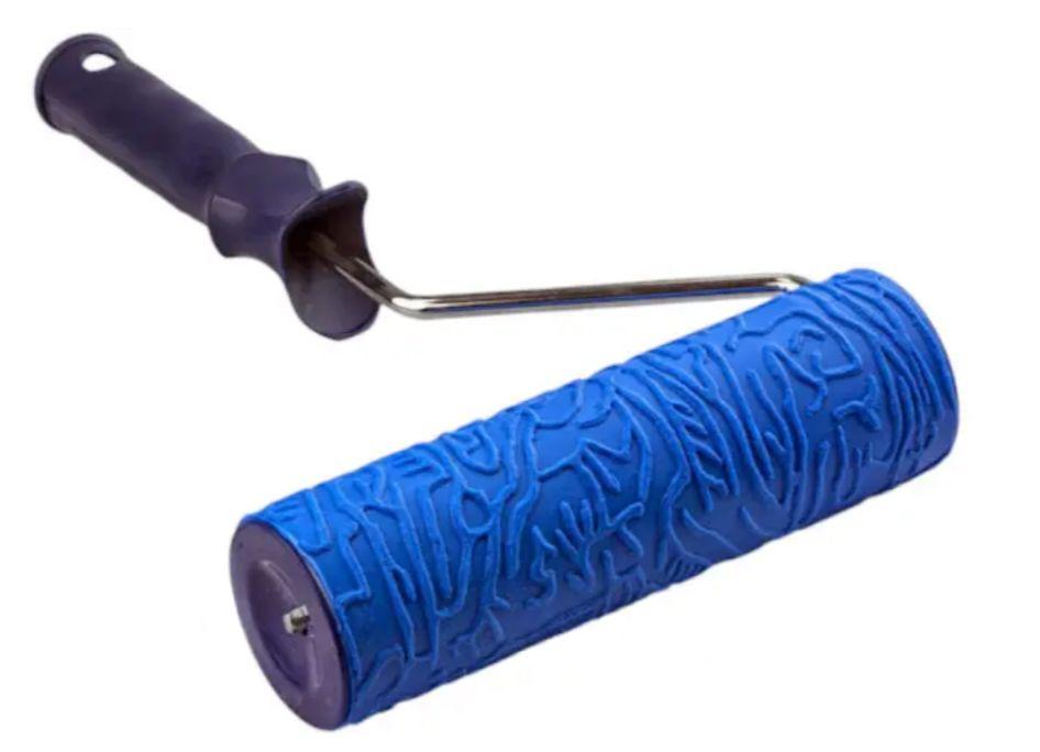 Валик гумовий структурний з пластиковою ручкою декоративний КОРОЇД 60 мм довжина 180 мм, фото 1